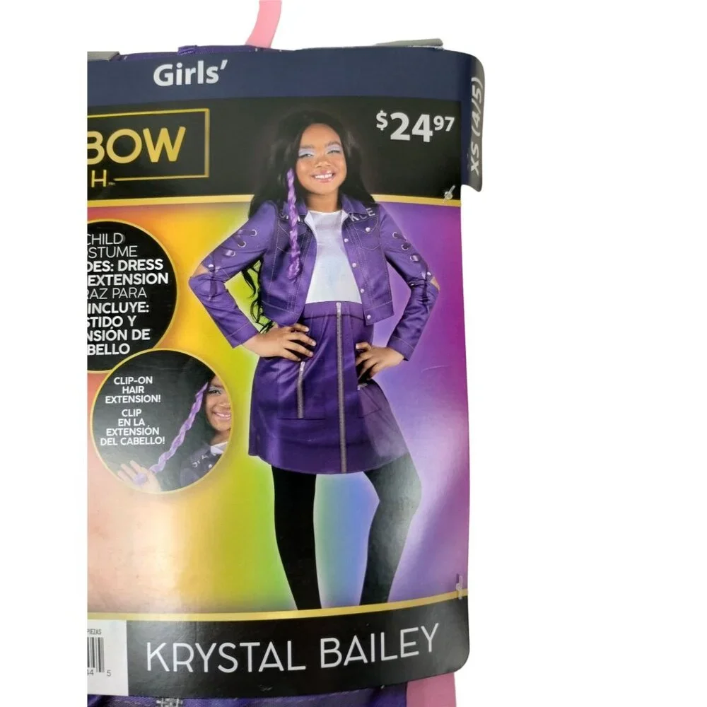 Girls XS Rainbow High Krystal Bailey Costume Set
